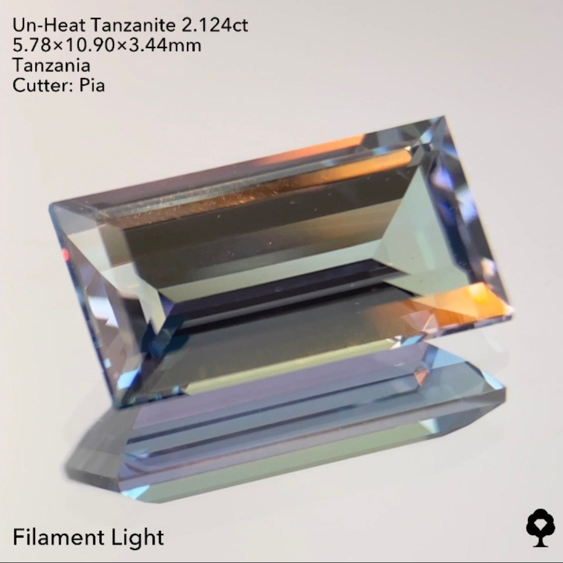 5/5(木)22:00終了!【24時間リレー1円オークション】パープルからグリーンの多色性がエレガント★非加熱タンザナイト2.124ct ピアッちゃん作品