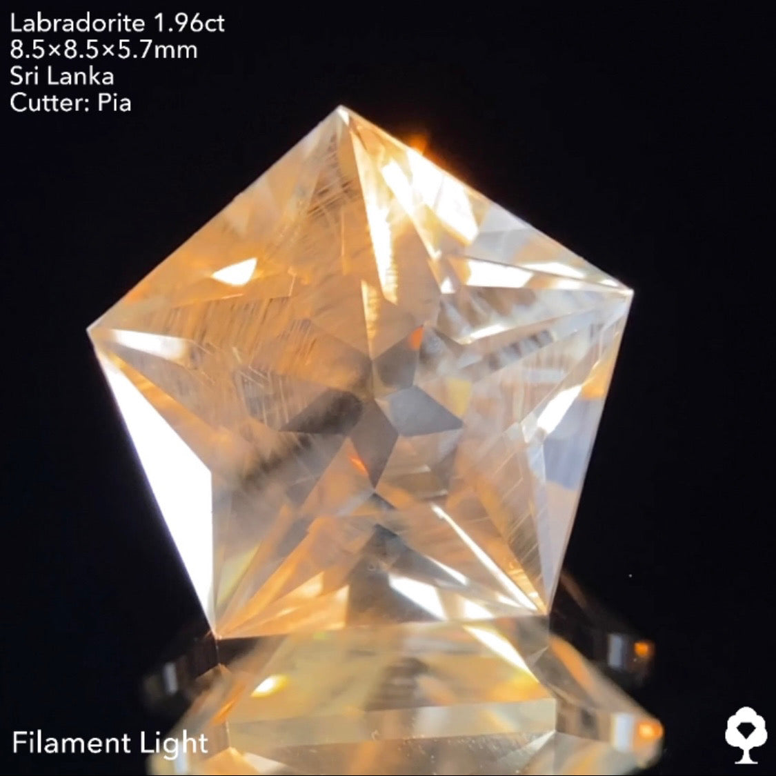 シラー渦巻くお星さまペンタゴン★ラブラドライト1.96ct ピアッちゃん作品