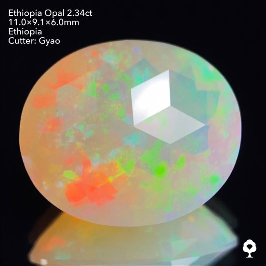 ゲオ先生の独自カット作品「キューブスターカット・オーバルversion」エチオピアオパール2.34ct ✨