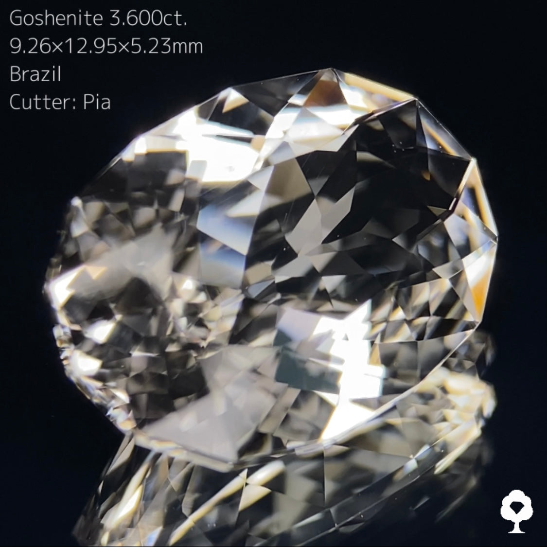 最高のクラリティから放たれる凄まじい輝きの抜群カット★ゴッシェナイト3.600ct ピアッちゃん作品