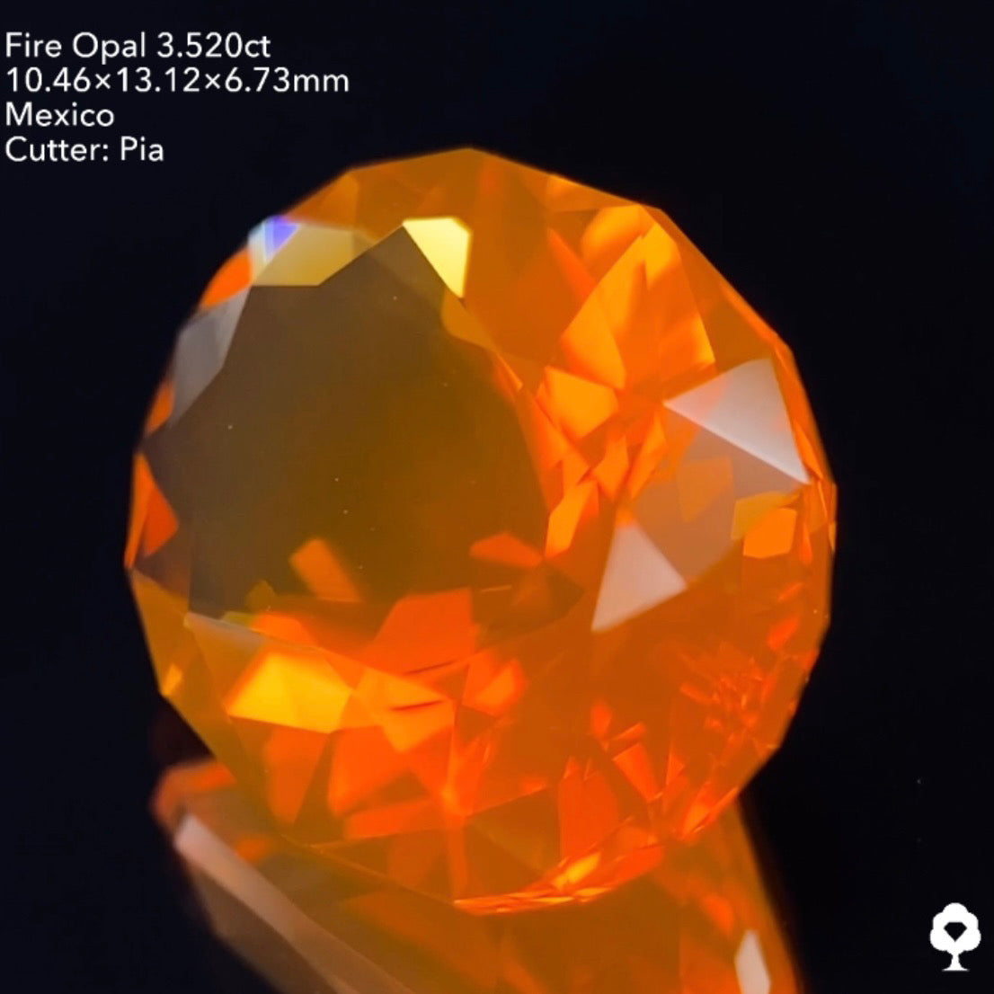 柔らかな美色マンダリンカラー★ファイアーオパール3.520ct ピアッちゃん作品