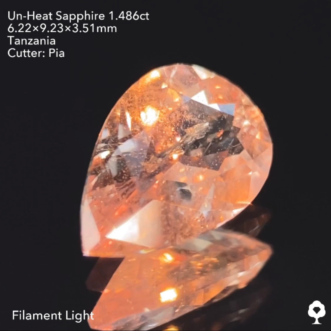 【仕切り直し】UVチェンジ美しいニュアンスカラーに舞い散るスノードームのようなインクル★非加熱サファイア1.486ctピアッちゃん作品