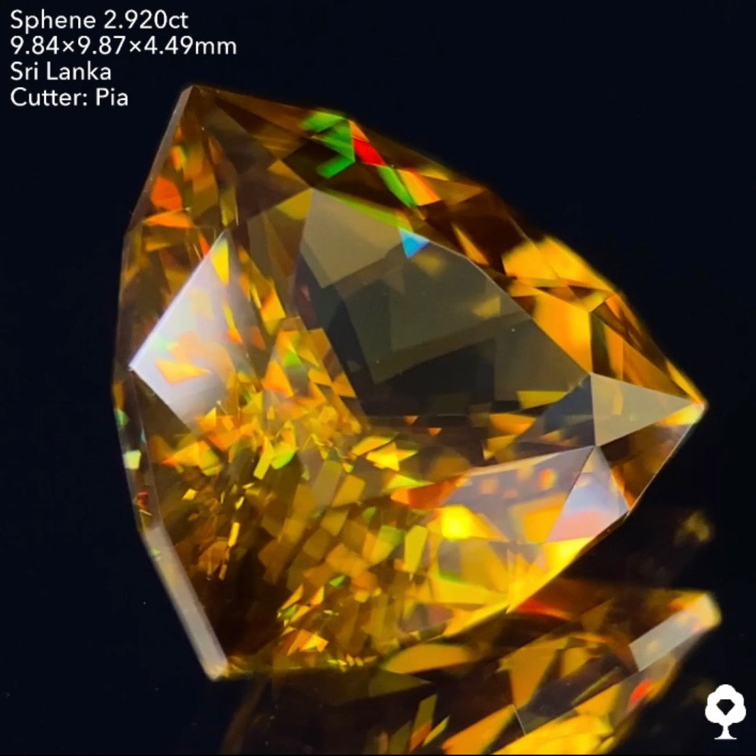 抜群のプロポーションのファンシートリリアント🌈スリランカ産スフェーン2.920ct✨ピアッちゃん作品💎