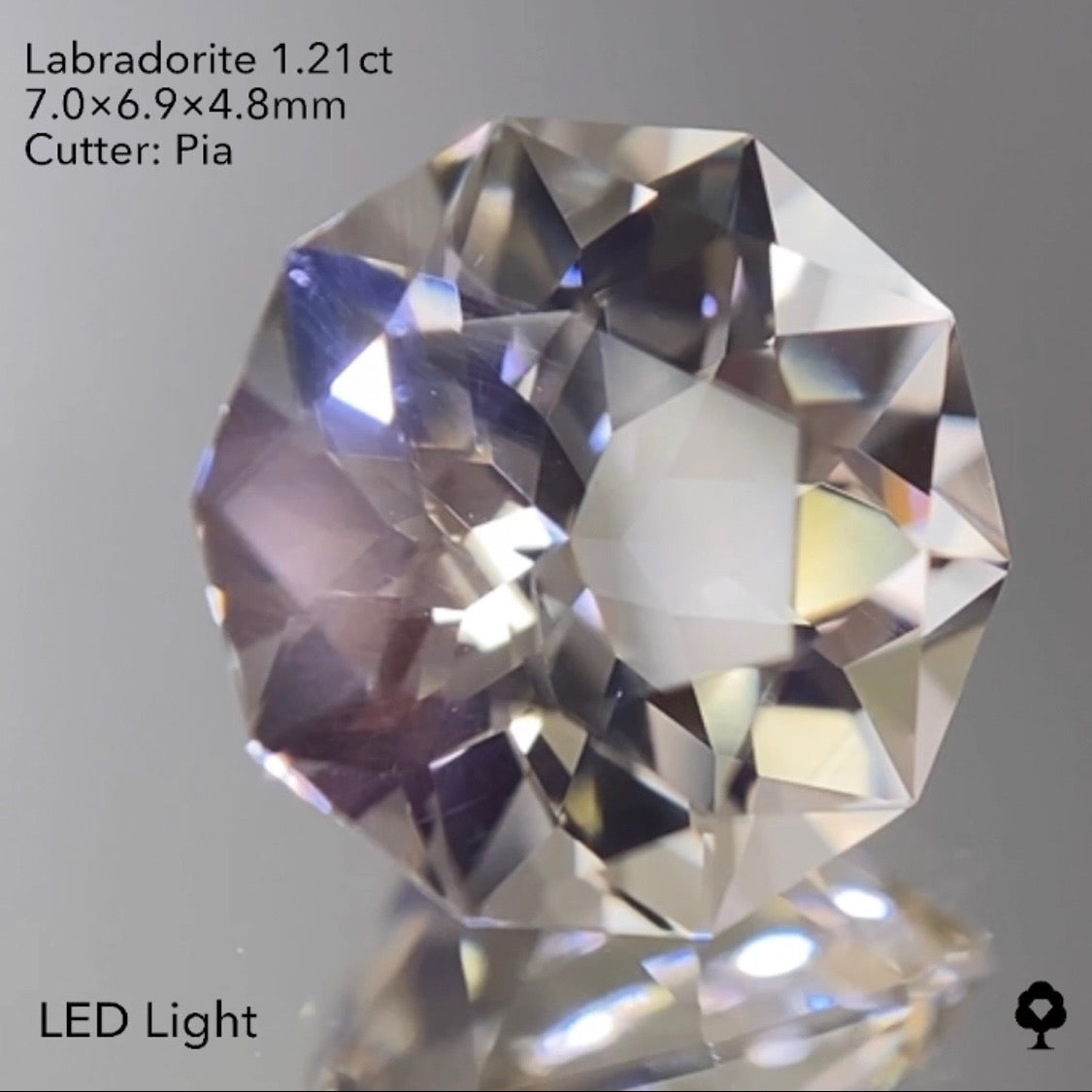 【20:50終了】五芒星が重なり合う美しい新カット★ラブラドライト1.21ct ピアッちゃん作品