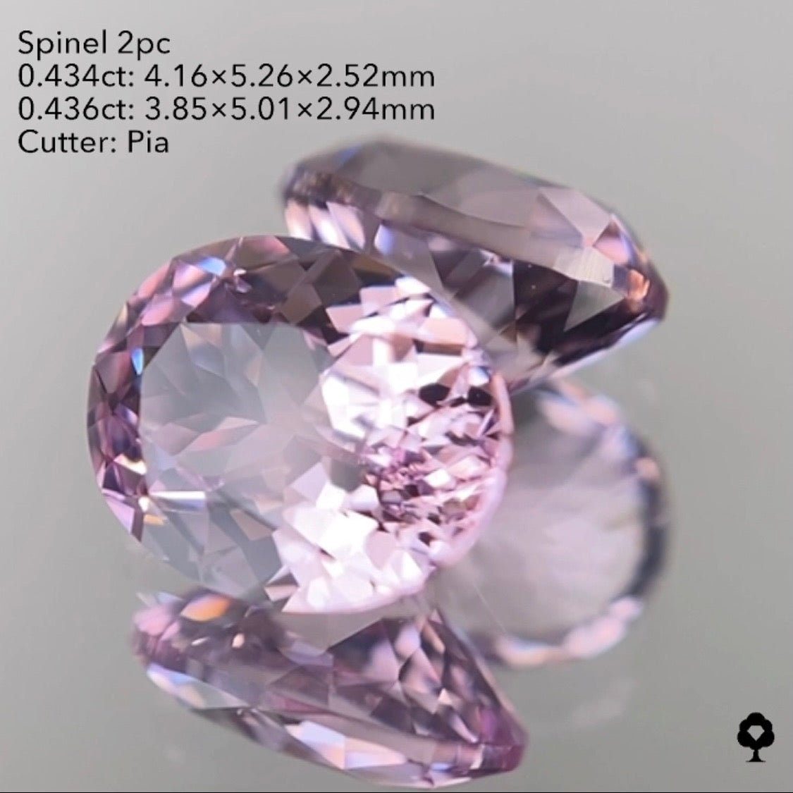 ★30分オークション★【21:10終了】可愛いピンクとパープルの色見比べセット★スピネル2個 0.434ct/0.436ct ピアッちゃん作品