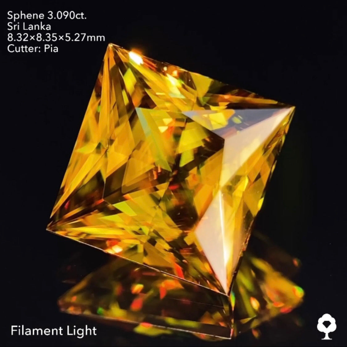 王様の風格ある3ctアップのギラギラプリンセス★スリランカスフェーン3.090ct ピアッちゃん作品