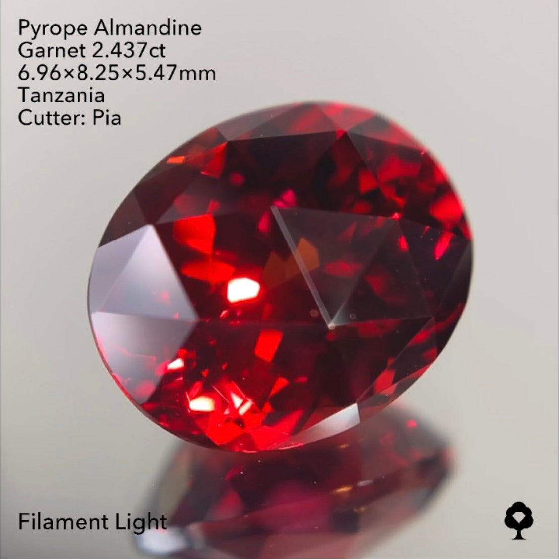 【ご当選者さま専用】燃えるような「赤」🔥パイロープアルマンディンガーネット2.437ct✨💎ピアッちゃん作品