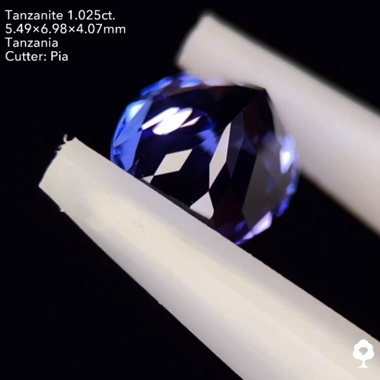 8/13(土)21:30終了‼️2ステップで構成されたお手本のような極美色オーバル★タンザナイト1.025ct. オーバル ピアッちゃん作品