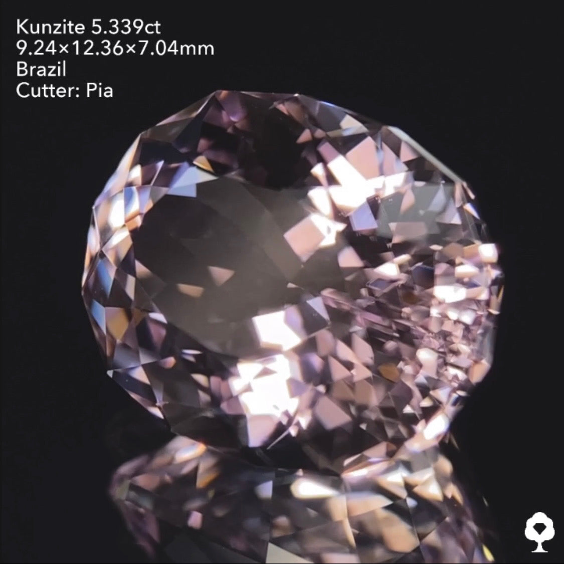 大粒ながら繊細なピンクのキラキラファンシーオーバル★クンツァイト5.339ct ピアッちゃん作品