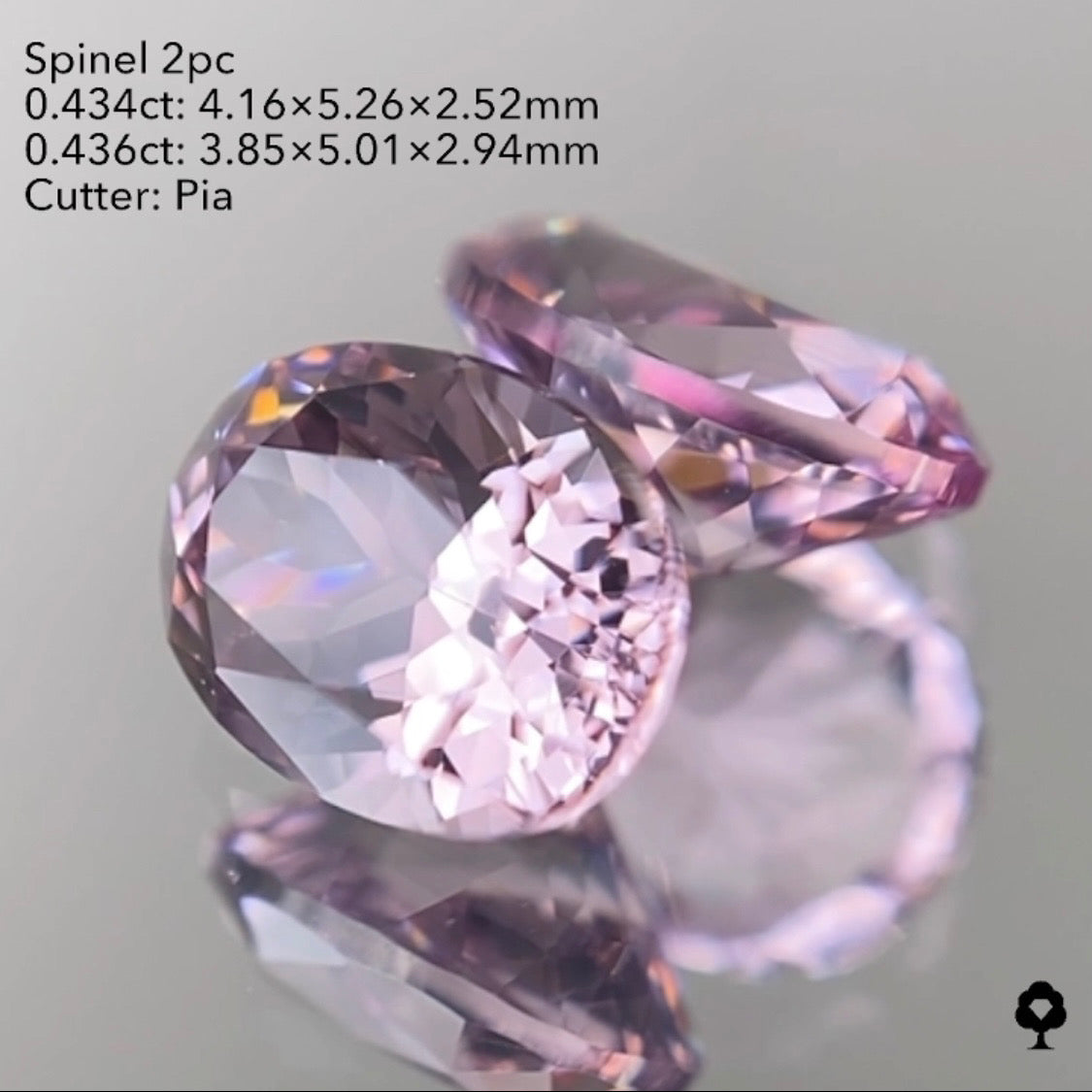 ★30分オークション★【21:10終了】可愛いピンクとパープルの色見比べセット★スピネル2個 0.434ct/0.436ct ピアッちゃん作品