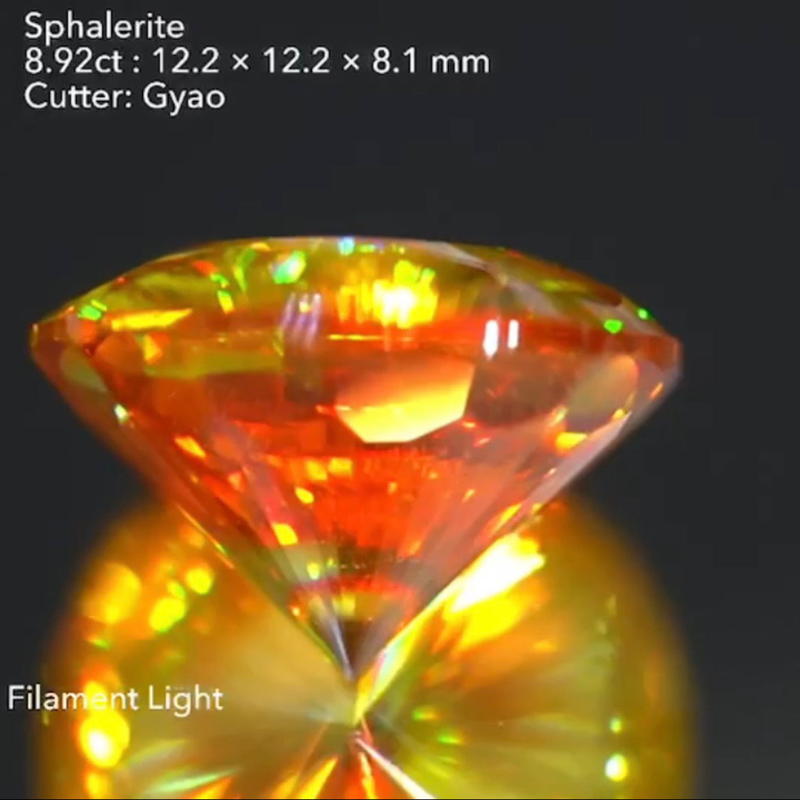 【7/10(日)終了‼️1ヶ月オークション‼️】パーティ感と芸術的カットがたまらない大粒★スファレライト8.92ct.ゲオちゃん作品