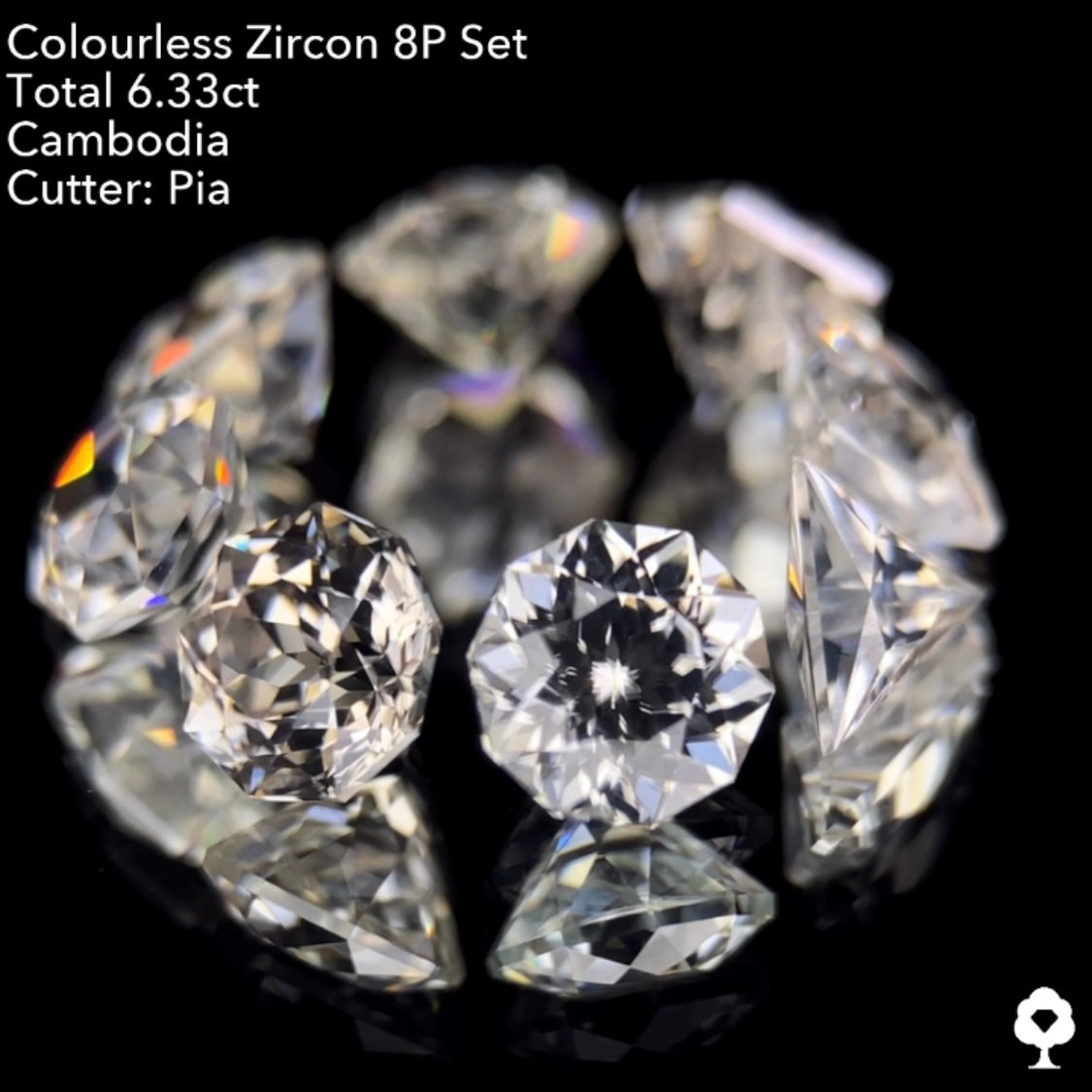 【8/1(月)終了‼️1ヶ月オークション‼️】圧巻の輝きと可愛さのボリューム抜群な多角形セット★カラーレスジルコン 8個セット 計6.33ct. ピアッちゃん作品