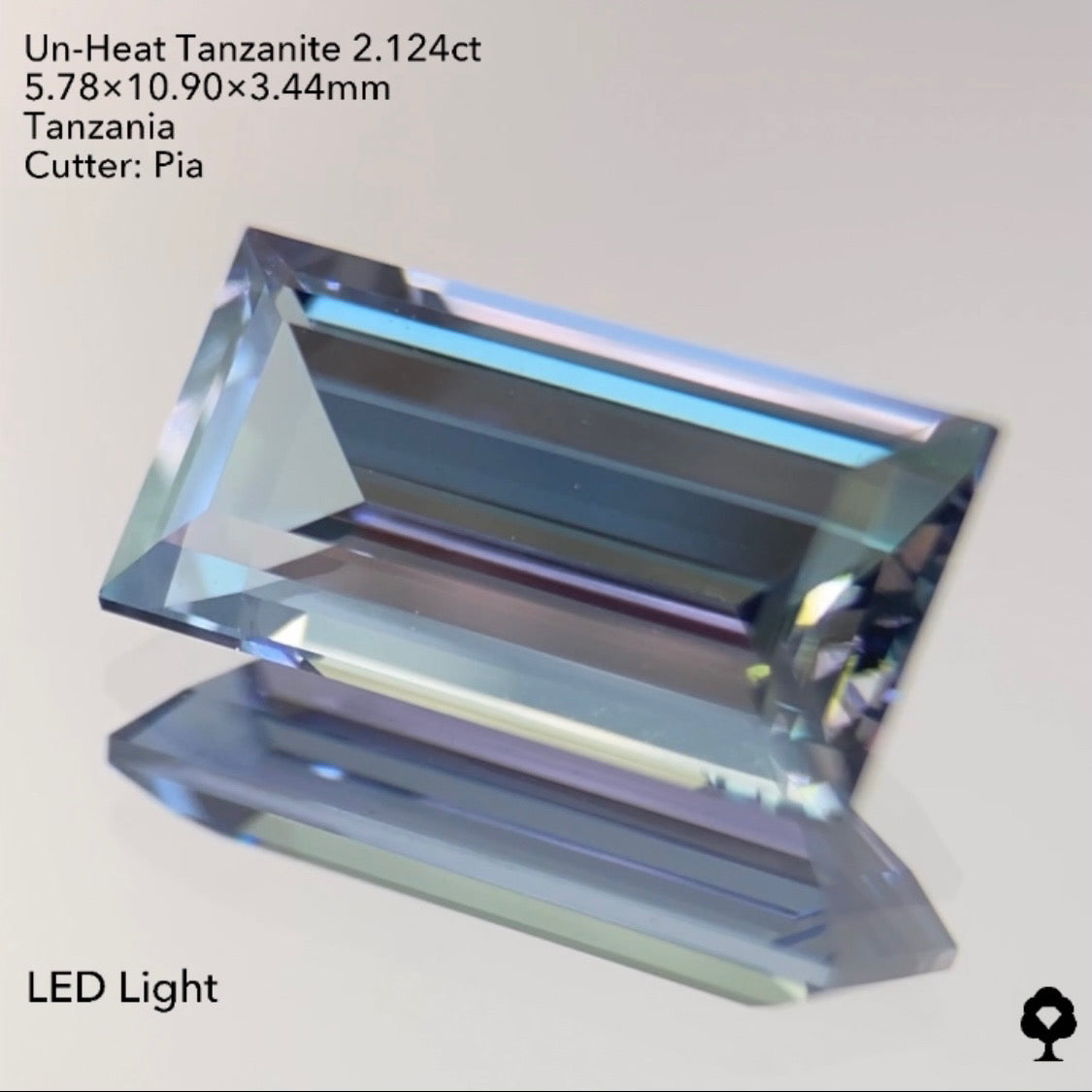 5/5(木)22:00終了!【24時間リレー1円オークション】パープルからグリーンの多色性がエレガント★非加熱タンザナイト2.124ct ピアッちゃん作品