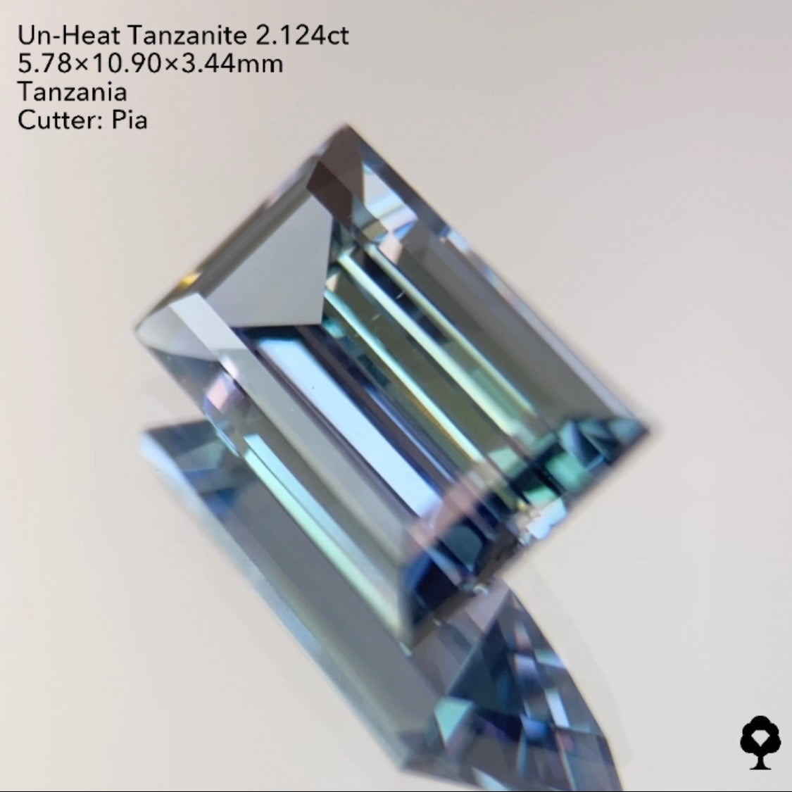 5/5(木)22:00終了!【24時間リレー1円オークション】パープルからグリーンの多色性がエレガント★非加熱タンザナイト2.124ct ピアッちゃん作品