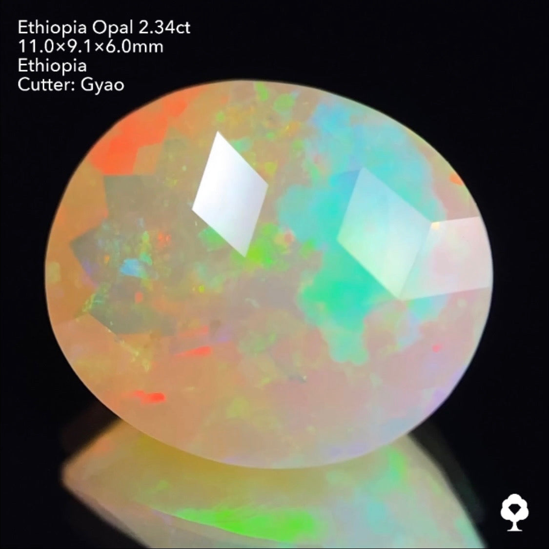 ゲオ先生の独自カット作品「キューブスターカット・オーバルversion」エチオピアオパール2.34ct ✨