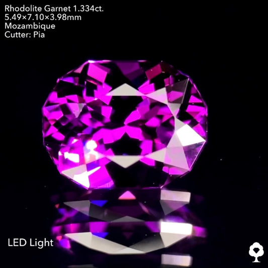 【サイレンタイムセール】ブルーファイアー踊る可愛いカプセル型ファンシーオーバル★ロードライトガーネット1.334ct. ピアッちゃん作品