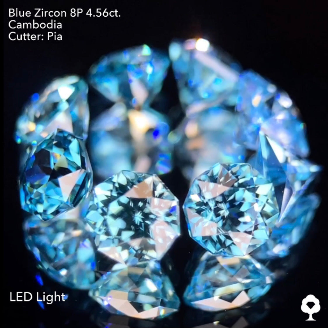 たまらないブルーと煌めきのピアッちゃん代表作多角形セット★ブルージルコン多角形8個セット計4.56ct.
