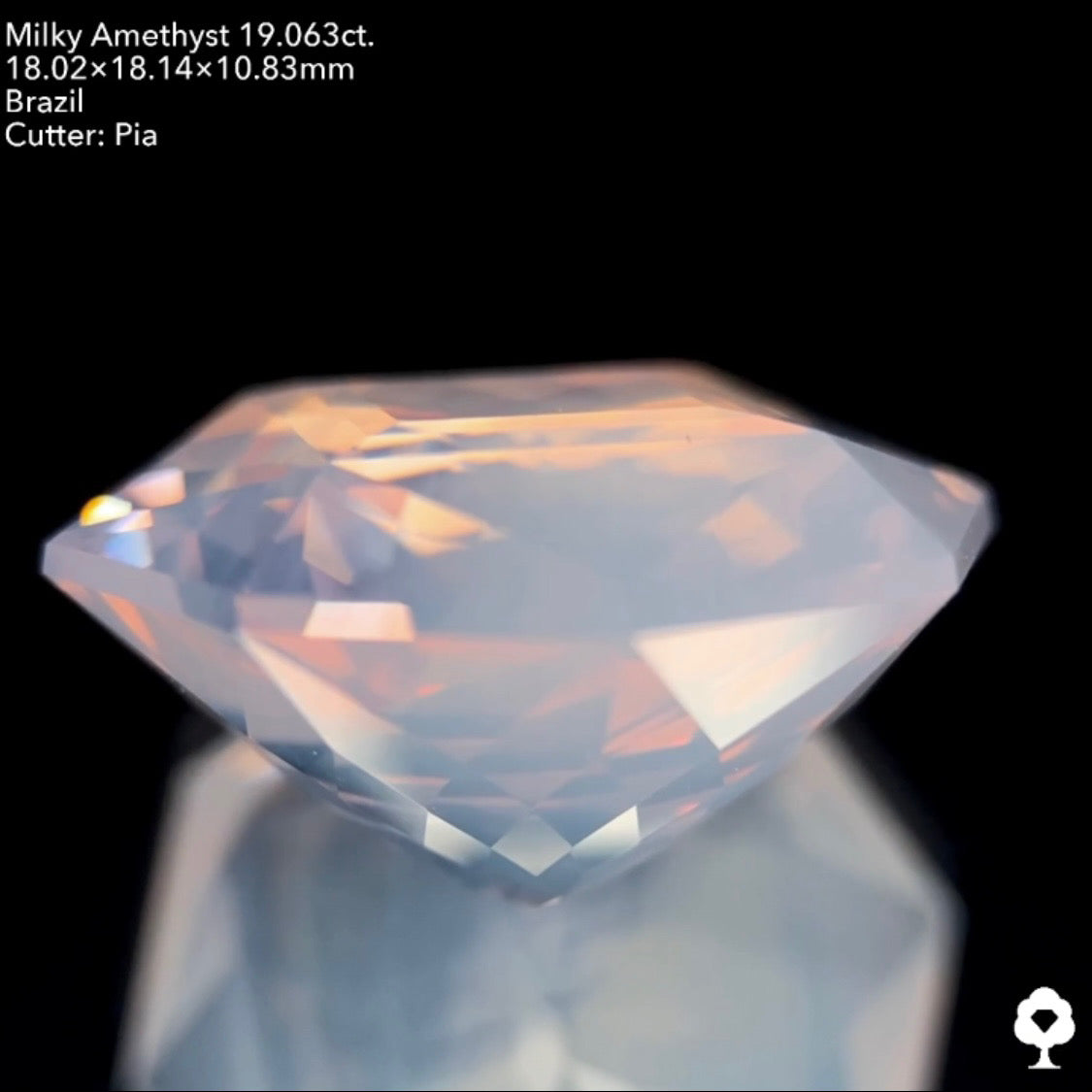 【7/20(水)終了‼️1ヶ月オークション‼️】美しさ・面白さ・カットの融合👏ミルキーアメジスト19.063ct