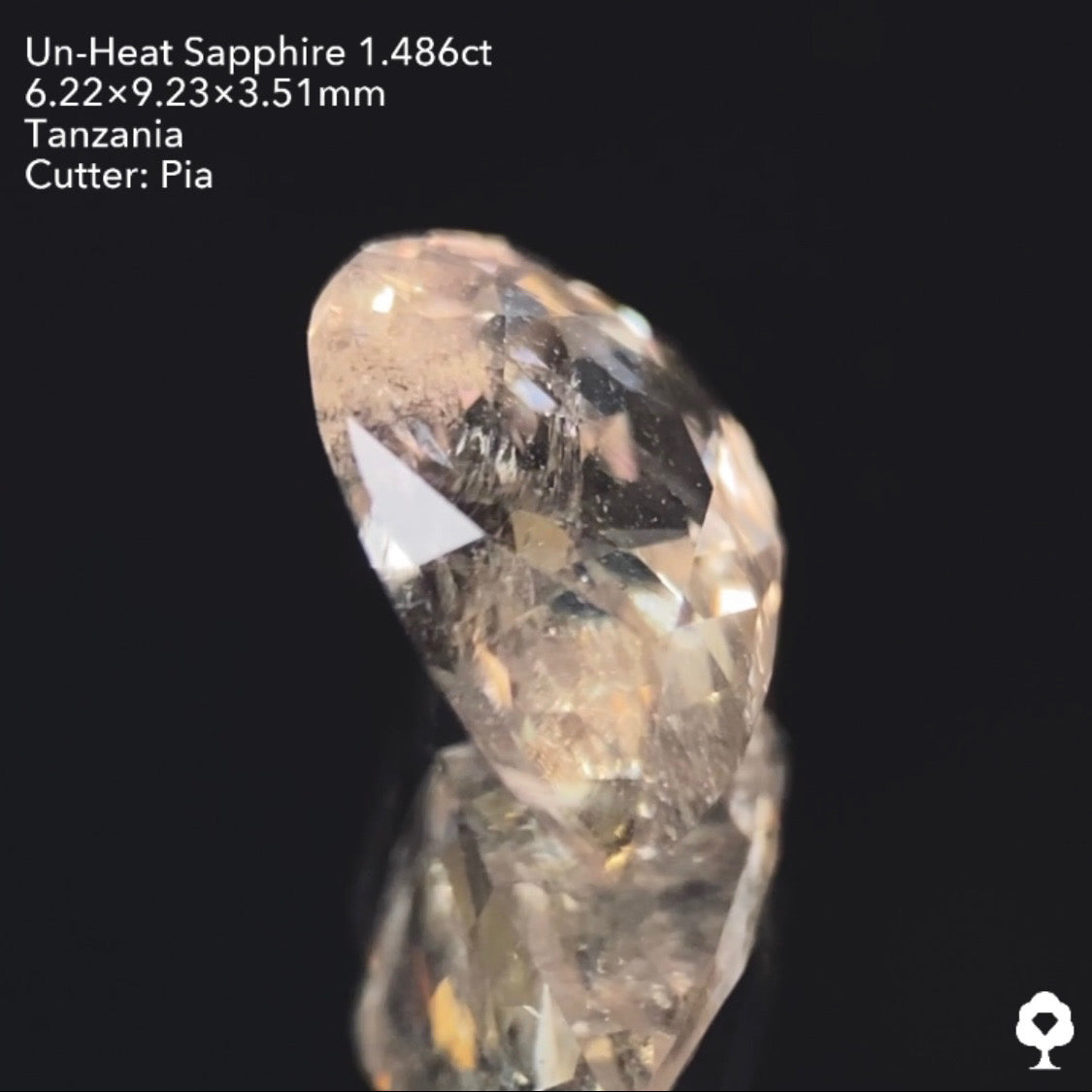 【仕切り直し】UVチェンジ美しいニュアンスカラーに舞い散るスノードームのようなインクル★非加熱サファイア1.486ctピアッちゃん作品