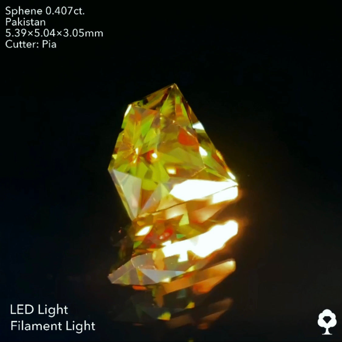 濃色でありながら暗すぎない最高のバランスの宝石形★パキスタンスフェーン0.407ct. ピアッちゃん作品
