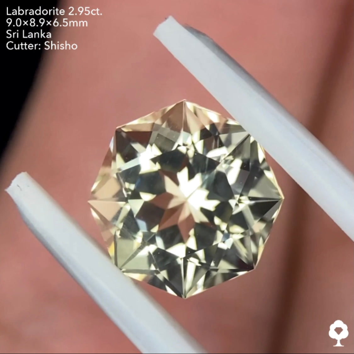 【お客さま専用】細やかな煌めきを放つ王道フラワー8角形★ラブラドライト2.95ct. 師匠作品