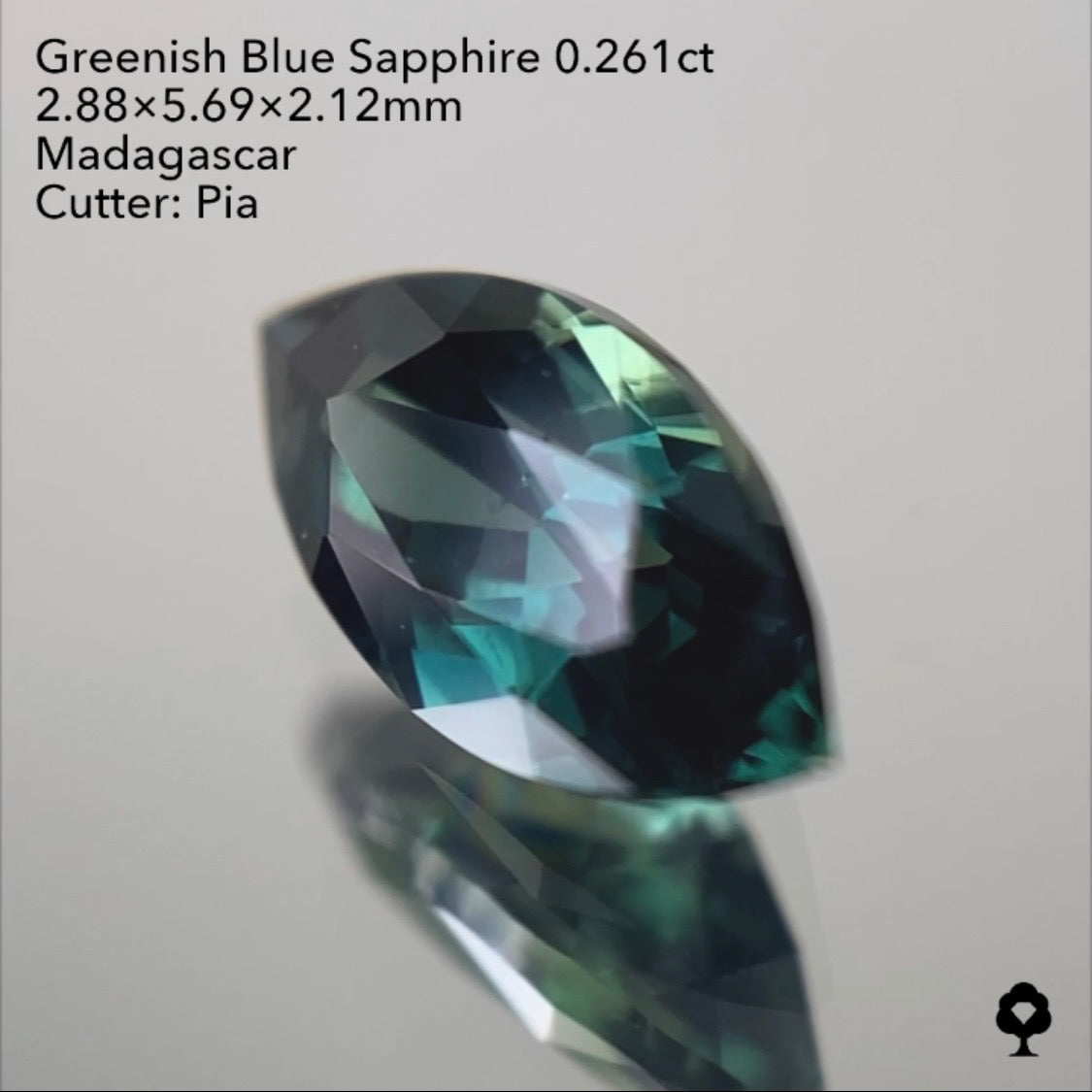 【SOLD OUT】★ゲームオーバーのたびに安くなる逆オークション★グリニッシュブルーサファイア0.261ct ピアッちゃん作品 4/3サイレンGAME配信