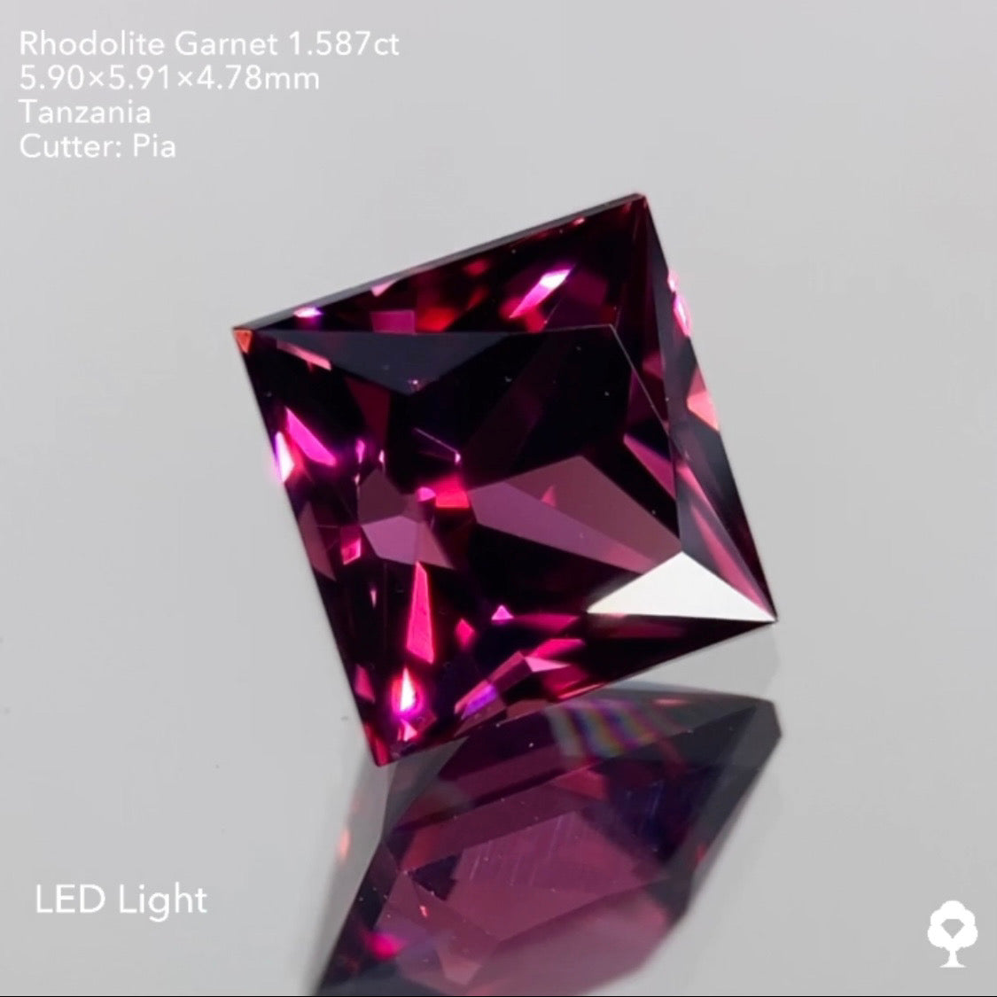 【GTJウェブサイト個展プライス】濃厚美色から鮮やかで鋭い煌めきを放つプリンセス★ロードライトガーネット1.587ct ピアッちゃん作品