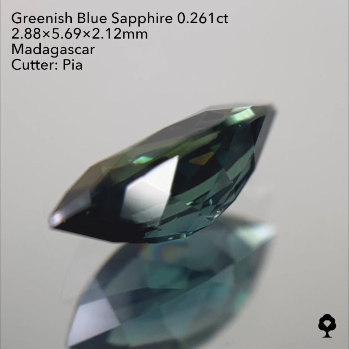 【SOLD OUT】★ゲームオーバーのたびに安くなる逆オークション★グリニッシュブルーサファイア0.261ct ピアッちゃん作品 4/3サイレンGAME配信