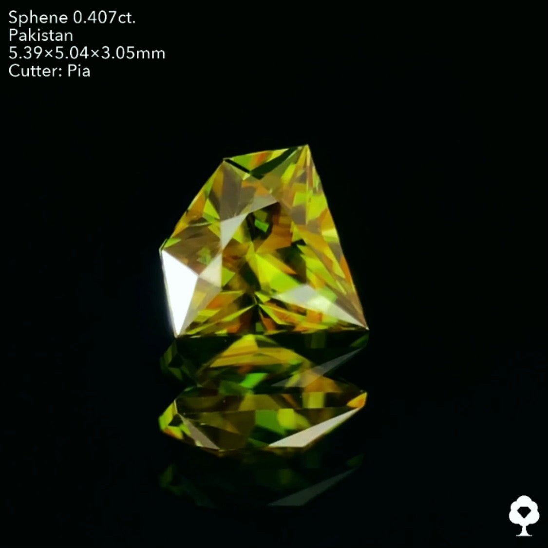 濃色でありながら暗すぎない最高のバランスの宝石形★パキスタンスフェーン0.407ct. ピアッちゃん作品