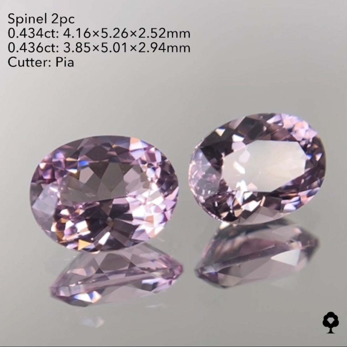 ★30分オークション★【21:10終了】可愛いピンクとパープルの色見比べセット★スピネル2個 0.434ct/0.436ct ピアッちゃん作品