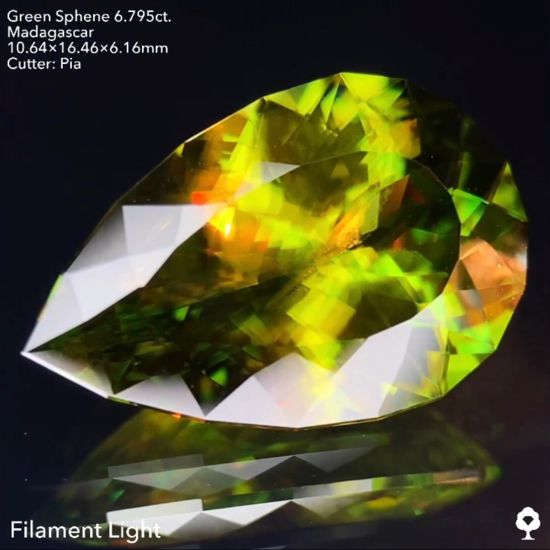 【1ヶ月オークション‼️9/20(火)21:30終了‼️】マダガスカルグリーンスフェーン6.795ct ピアッちゃん作品