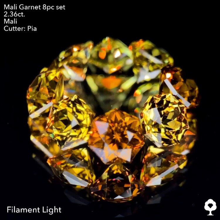【6/11終了‼️1ヶ月オークション‼️】マリガーネット多色多角形8個セット 計2.36ct ピアッちゃん作品