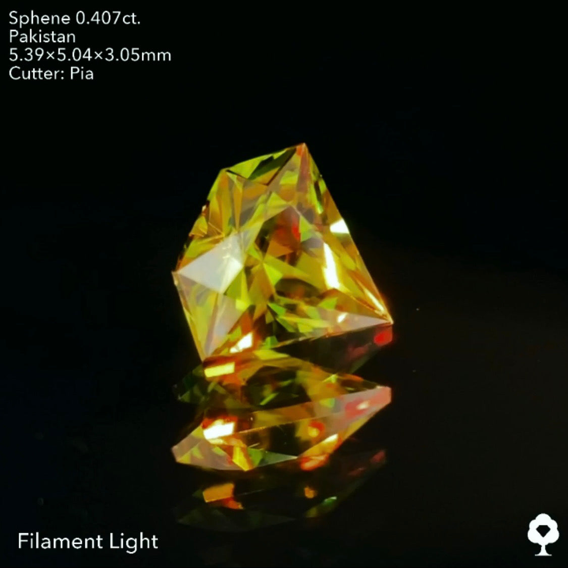 濃色でありながら暗すぎない最高のバランスの宝石形★パキスタンスフェーン0.407ct. ピアッちゃん作品