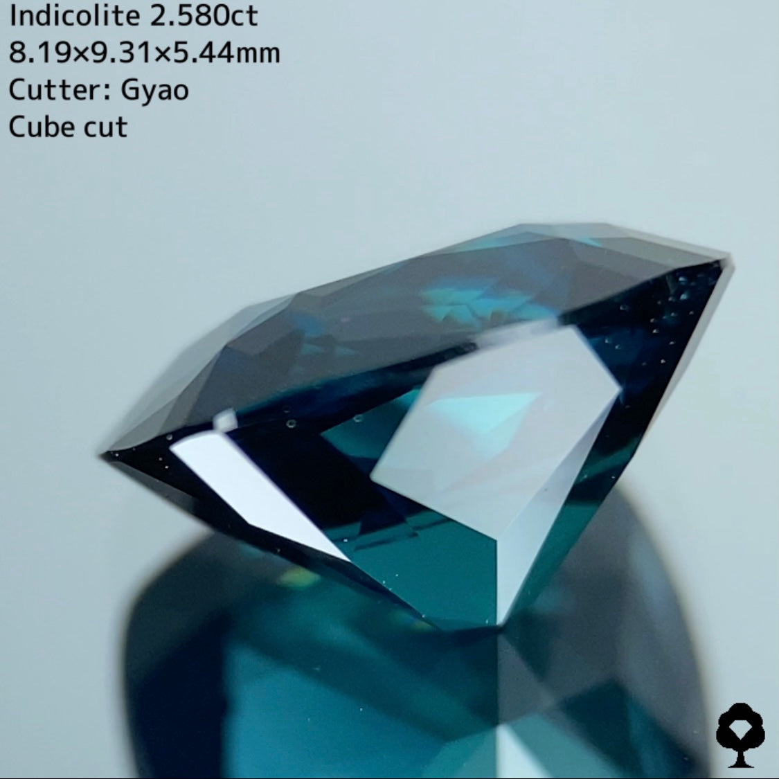 深海の美しさ感じる縁取り変則キューブカット★インディコライト 2.580ct【Cube cut】