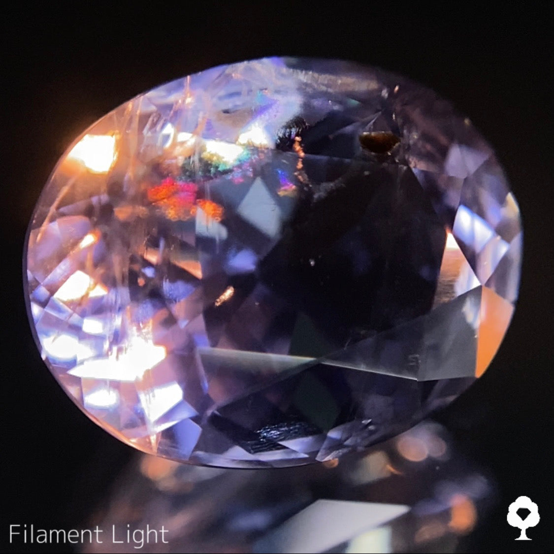 【22時終了‼️サンドウィッチオークション】夜空に浮かぶ虹を楽しめる美オーバル🌌🌈アイオライト1.41ct★アイオライト1.41ct ピアッちゃん作品