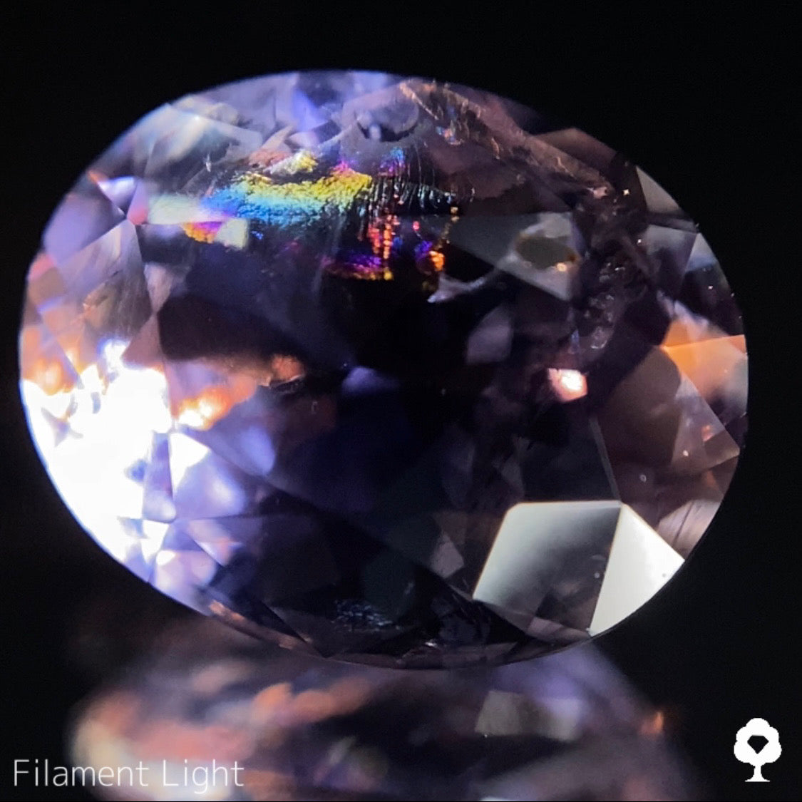 【22時終了‼️サンドウィッチオークション】夜空に浮かぶ虹を楽しめる美オーバル🌌🌈アイオライト1.41ct★アイオライト1.41ct ピアッちゃん作品