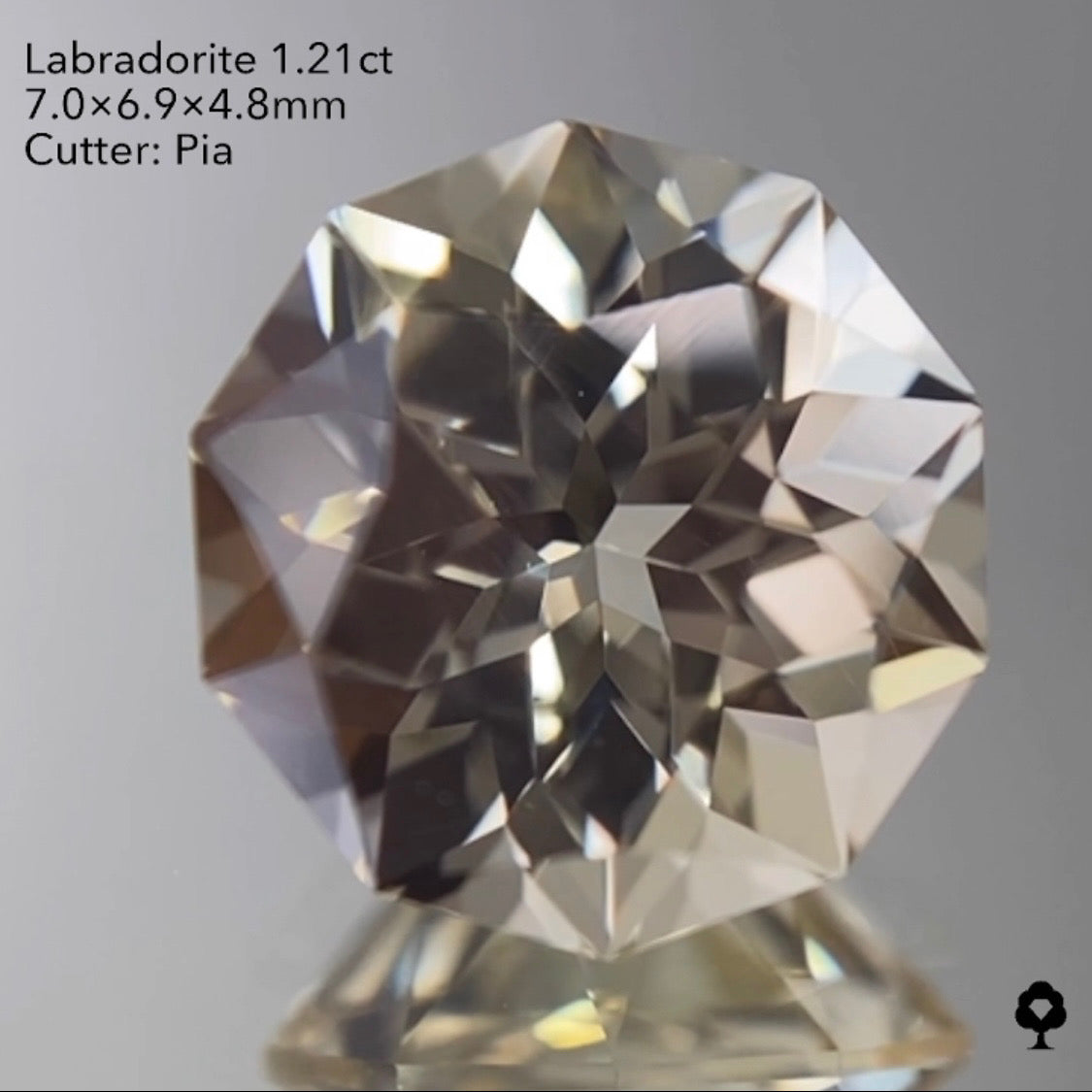 【20:50終了】五芒星が重なり合う美しい新カット★ラブラドライト1.21ct ピアッちゃん作品