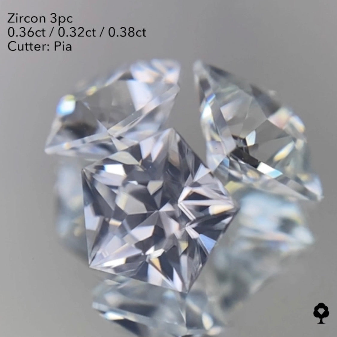 【20:40終了】輝きが止まらない大人気多角形4,5,6角形の3個セット★ジルコン 0.36ct/0.32ct/0.38ct ピアッちゃん作品