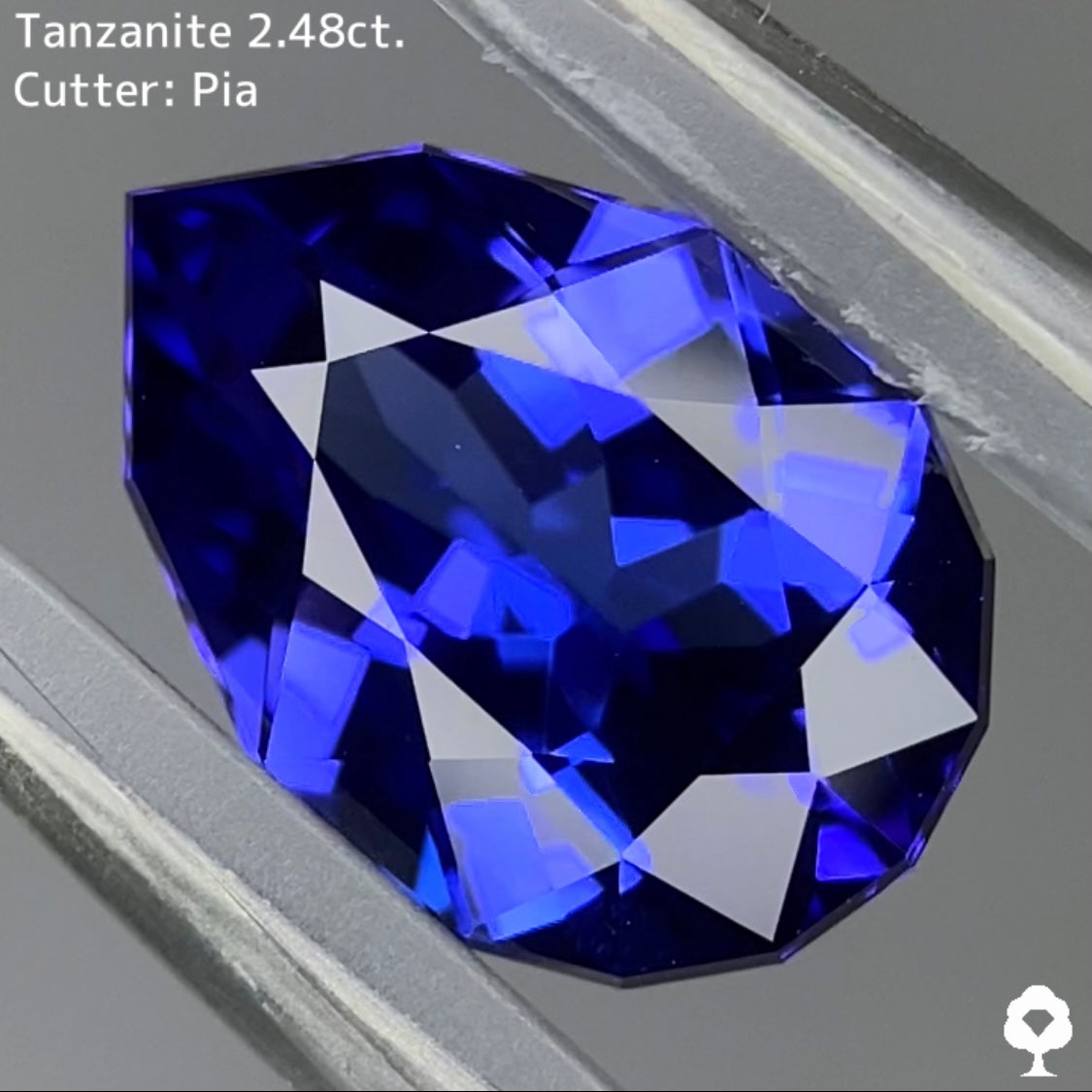 【お客さま専用】色の濃厚さ鮮やかさがたまらないぷっくりファンシーペアシェイプ★タンザナイト 2.478ct ピアッちゃん作品★インスタゲリラLive1400記念価格★