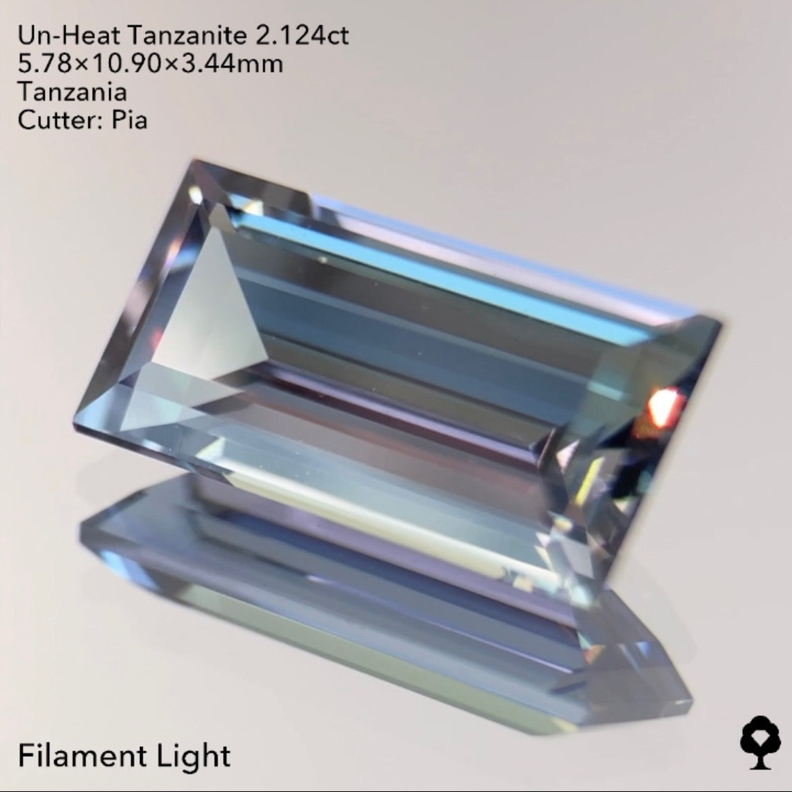 5/5(木)22:00終了!【24時間リレー1円オークション】パープルからグリーンの多色性がエレガント★非加熱タンザナイト2.124ct ピアッちゃん作品