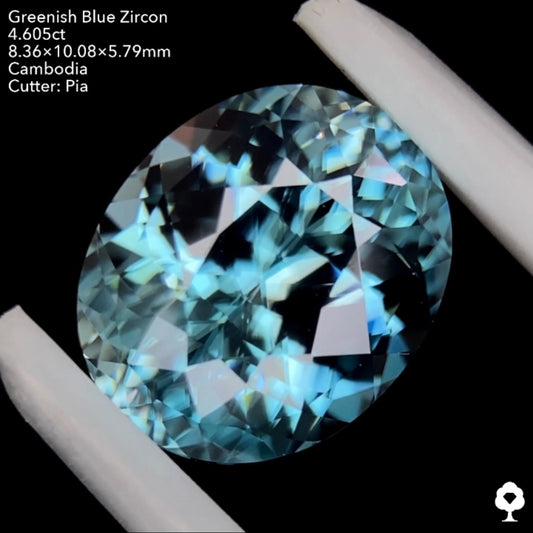 【7/1終了‼️1ヶ月オークション‼️】グリニッシュブルージルコン 4.605ct ピアッちゃん作品