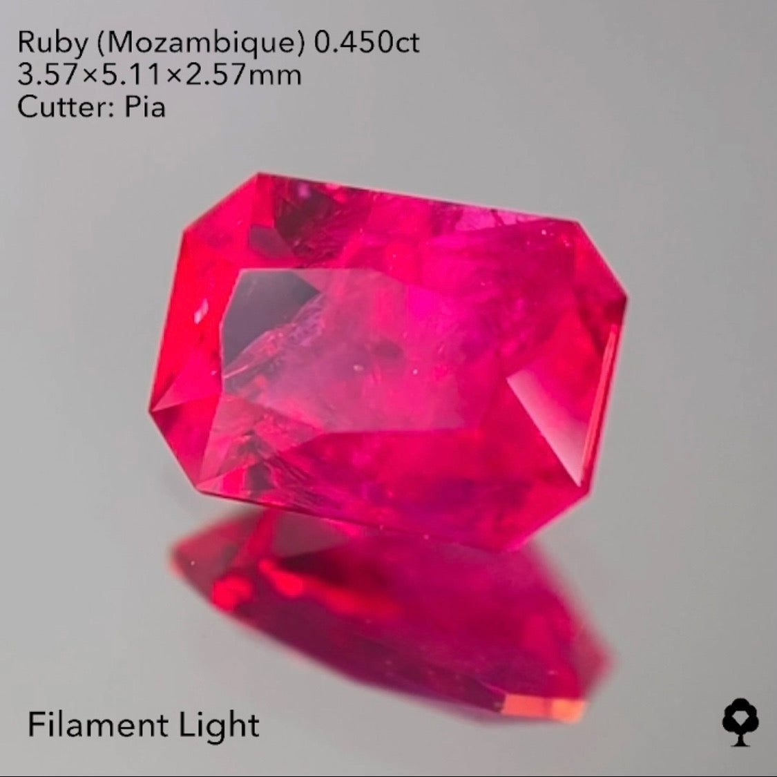 ★30分オークション★【21:40終了】美色とインクルの雰囲気が最高★ルビー0.450ct ピアッちゃん作品