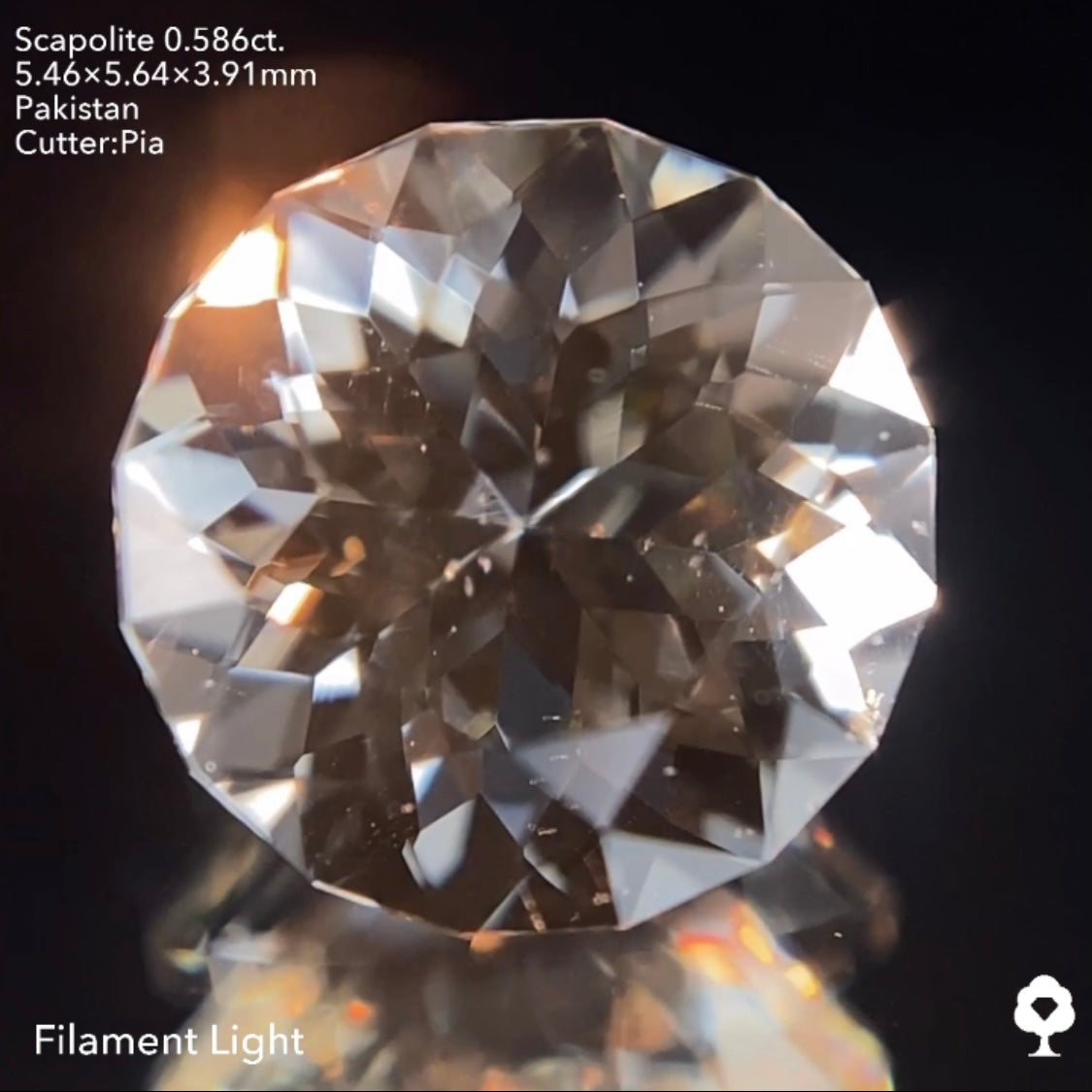 ギラギララウンドが蛍光して美しいたんぽぽになる★スキャポライト0.586ct ピアッちゃん作品