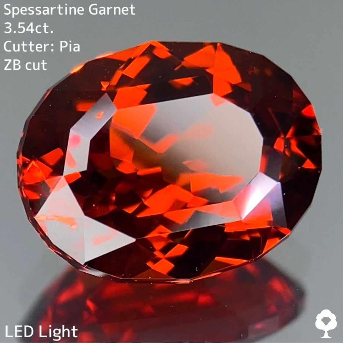 【お客さま専用】濃厚オレンジの美結晶は角を細かく取った宝石のカタチが浮かびあがるオーバル★スペサルティンガーネット 3.54ct【ZB cut】