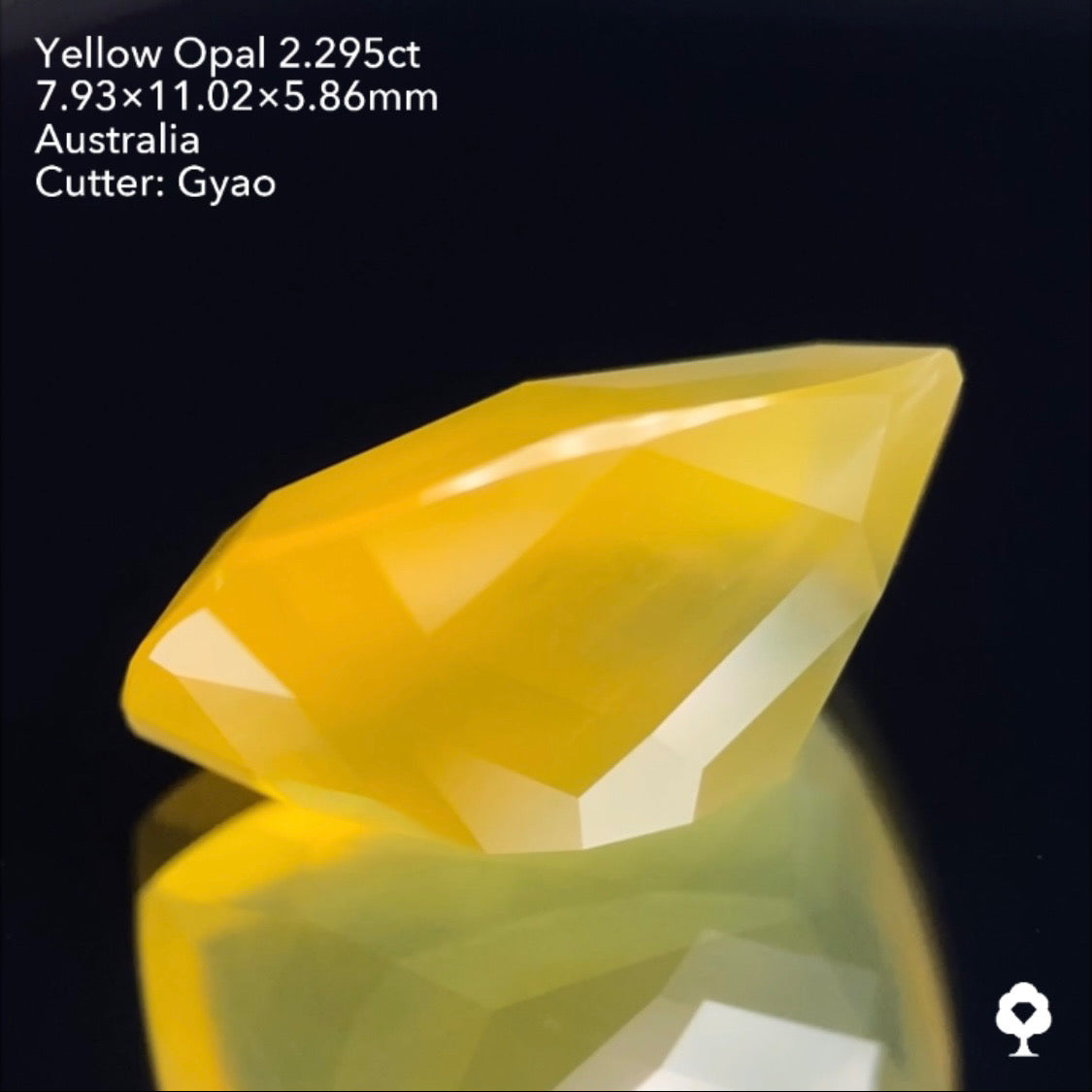 【SOLD OUT】優しいパプリカカラーの変則キューブカット★イエローオパール2.295ct ゲオちゃん作品