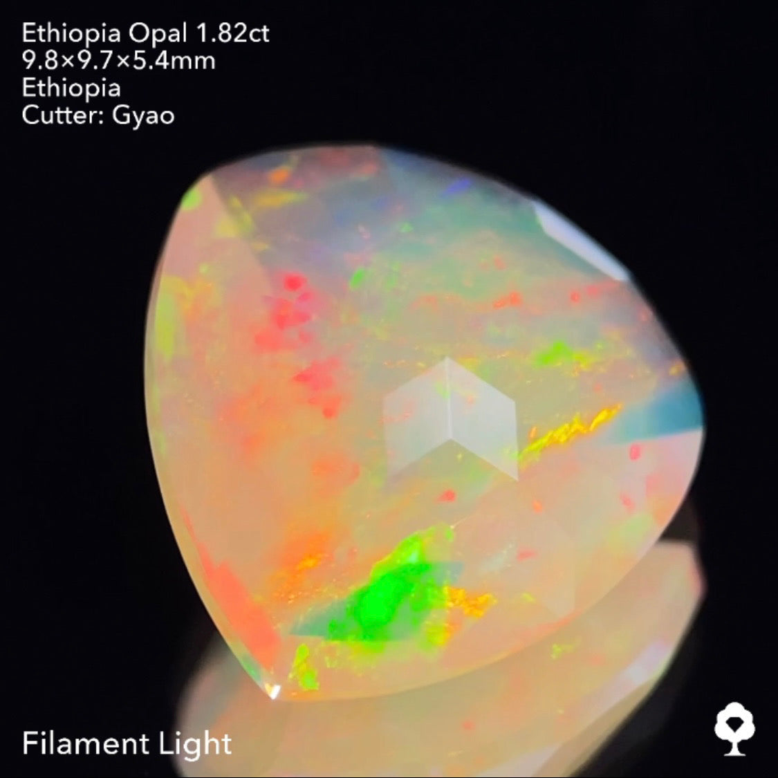 【ご落札者さま専用】独自カット作品「キューブカット・トリリアントversion」エチオピアオパール1.82ct ✨