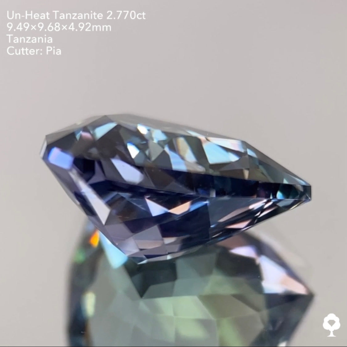 SOLD OUT【GTJウェブサイト個展プライス】非加熱の多色感がファンシートリリアントによって激カッコよく仕上がる★非加熱タンザナイト2.770ct ピアッちゃん作品