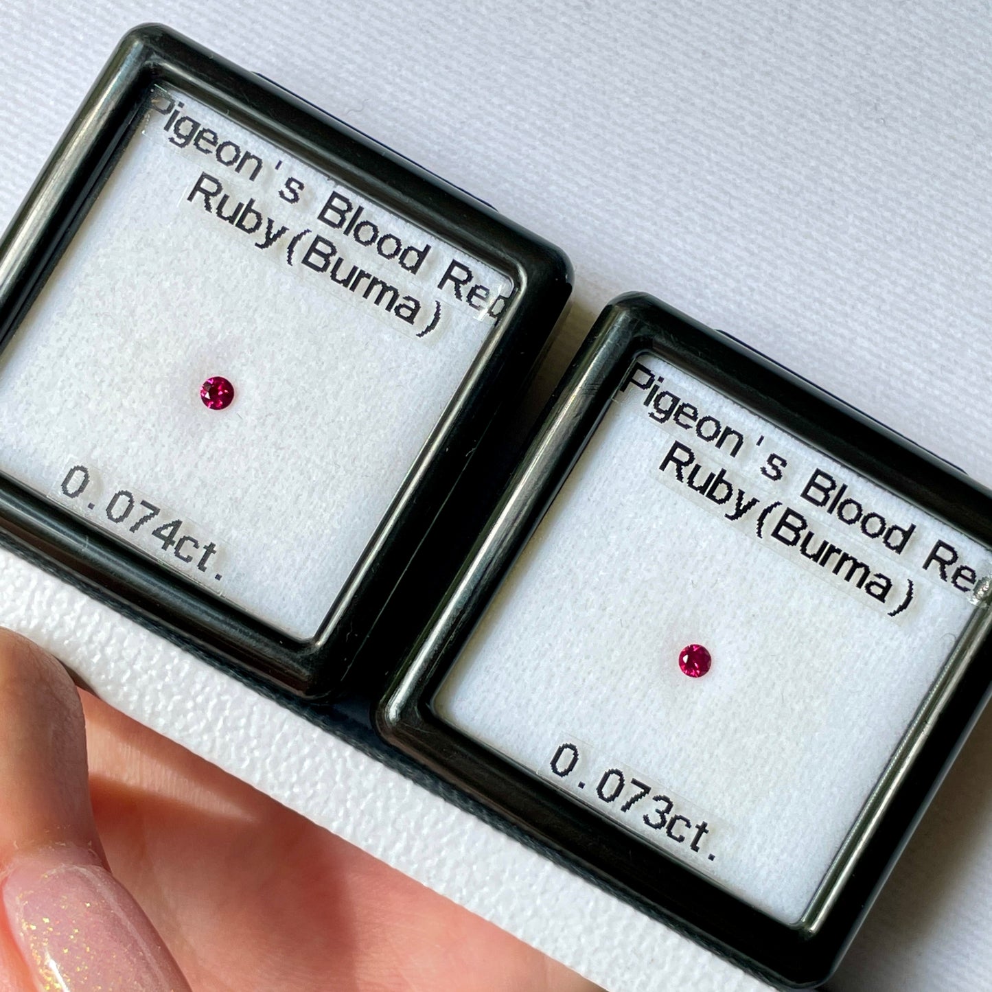 超貴重な“ビルマ産ピジョンブラッドルビー”2pcセット❤️0.073ct/0.074ct★ピアっちゃん作品