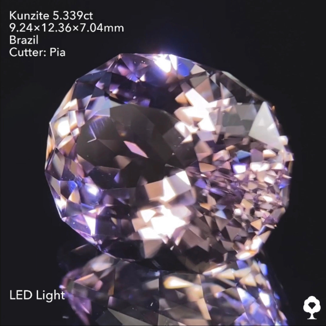 大粒ながら繊細なピンクのキラキラファンシーオーバル★クンツァイト5.339ct ピアッちゃん作品