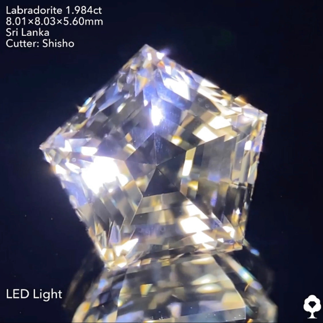 【慢心プライス】クリアで抜群の輝きを放つステップカットの迷宮ペンタゴン★ラブラドライト1.984ct 師匠作品